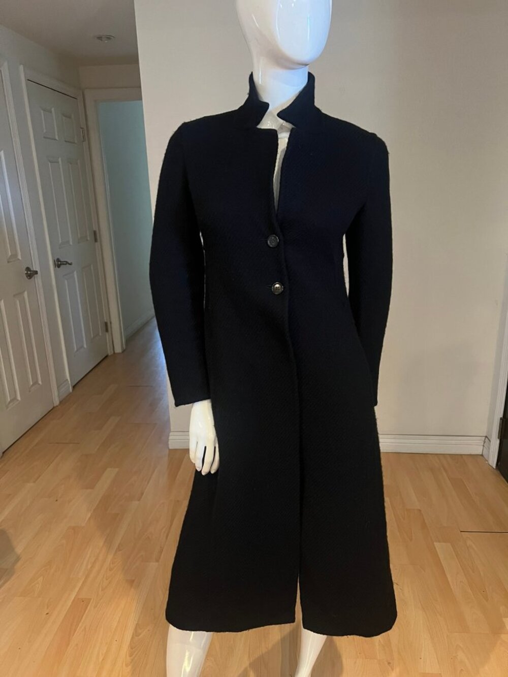Y2K 2000'S PRADA TEXURED WOOL LONG COAT SIZE 42 / 6 US